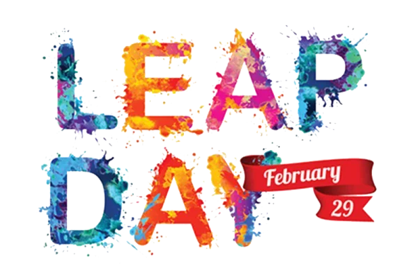 Colorful Leap Day February 29 Text PNG