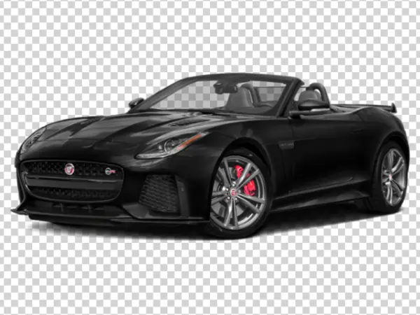 Black Jaguar F-Type R Convertible PNG Transparent Background