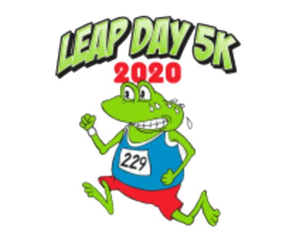 Leap Day 5K 2020 Running Frog Mascot PNG