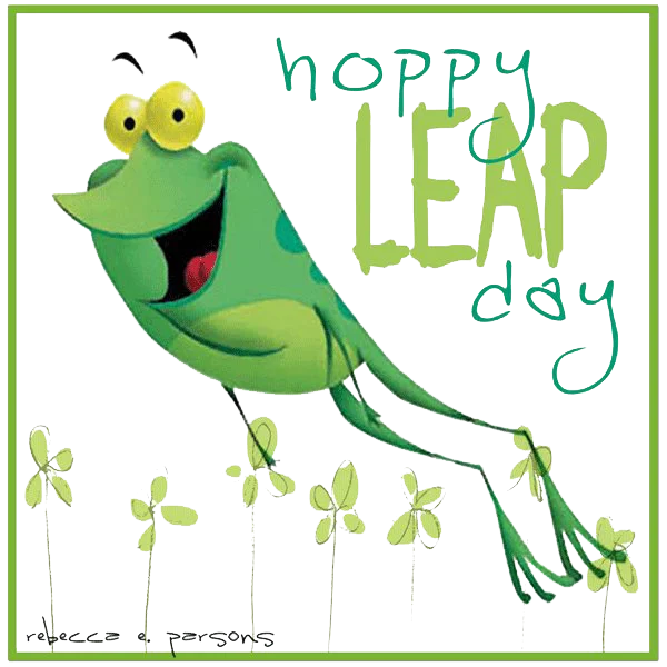 Hoppy Leap Day Frog Cartoon PNG Transparent Background
