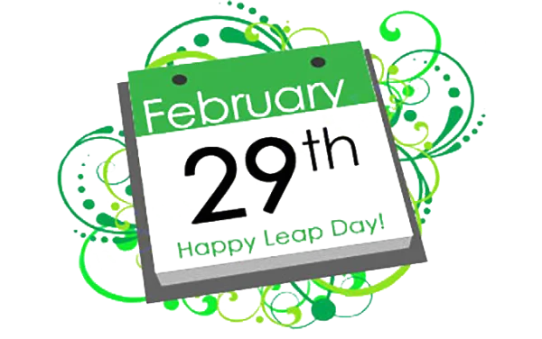 Happy Leap Day February 29th Calendar PNG