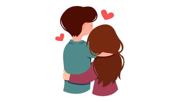 Cute Couple Hugging PNG Transparent Background