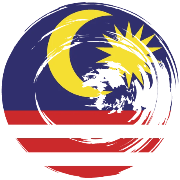 Malaysia Flag Grunge Circle PNG Transparent Background
