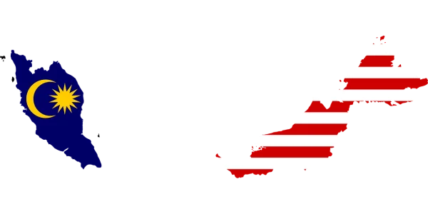 Malaysia Map with Flag Colors PNG Transparent Background