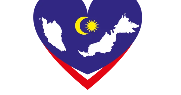 Malaysia Flag Map Heart PNG Transparent Background