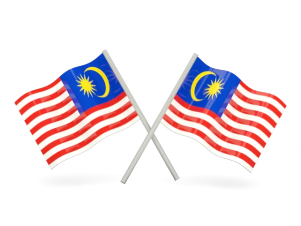 Crossed Malaysian Flags PNG Transparent Background