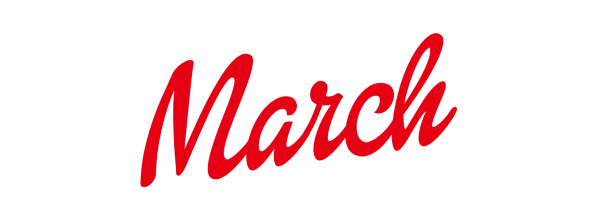 Red Script March Text PNG