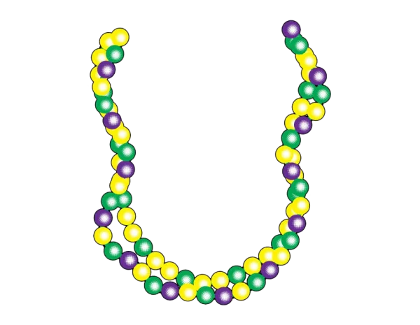 Mardi Gras Beads Necklace PNG Transparent