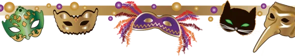 Mardi Gras Festival Masks Banner PNG Transparent Background