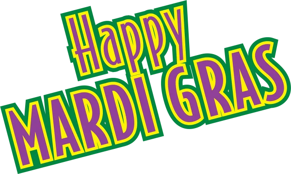 Happy Mardi Gras Text PNG