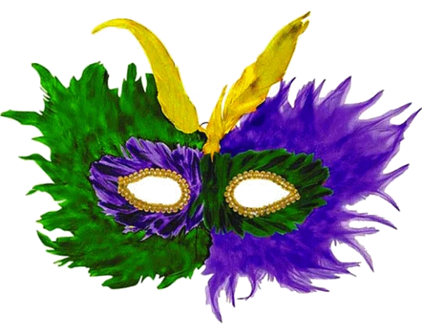 Vibrant Feathered Mardi Gras Mask PNG Transparent Background