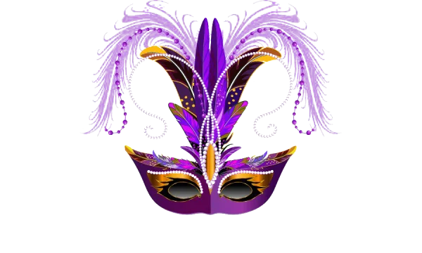 Ornate Purple and Gold Carnival Mask PNG