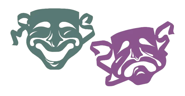 Comedy and Tragedy Theater Masks PNG