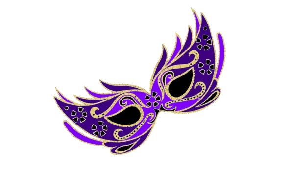 Purple and Gold Masquerade Mask PNG Transparent Background