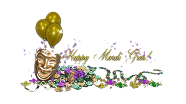 Happy Mardi Gras Celebration Design PNG