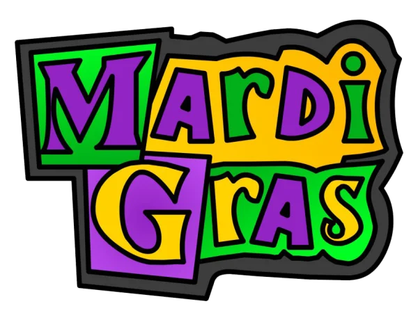 Mardi Gras Word Art PNG Transparent Background