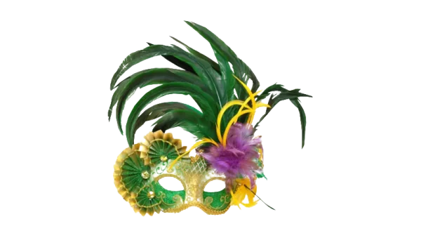Mardi Gras Feathered Mask PNG Transparent Background
