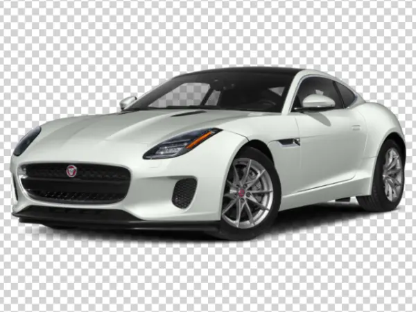 White Jaguar F-Type Car PNG Transparent Background