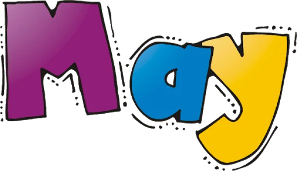 Colorful May Word PNG Transparent Background