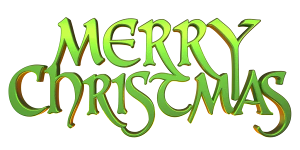 Green 3D Merry Christmas Text PNG Transparent Background