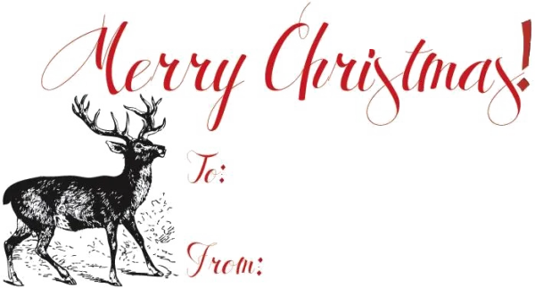 Merry Christmas Deer Gift Tag PNG Transparent Background