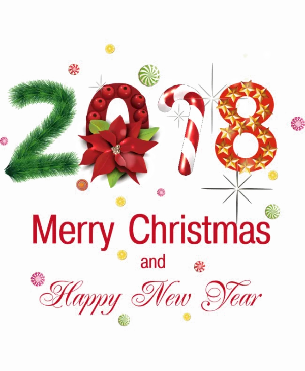 Merry Christmas and Happy New Year 2018 PNG