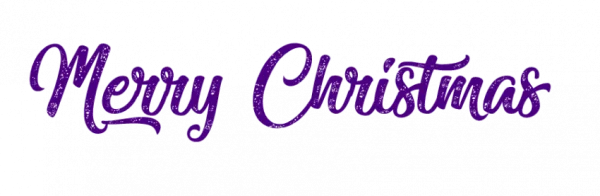 Purple Glitter Merry Christmas Text PNG