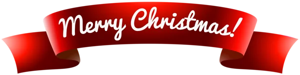 Merry Christmas Red Ribbon Banner PNG
