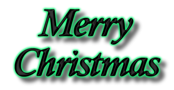 Merry Christmas Neon Green Text PNG