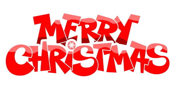 Merry Christmas Red Text PNG Transparent