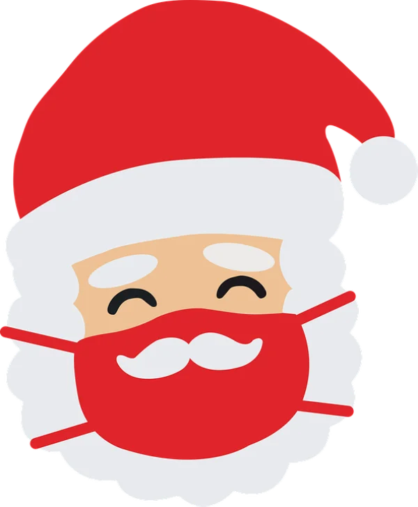 Santa Claus Wearing Red Face Mask PNG
