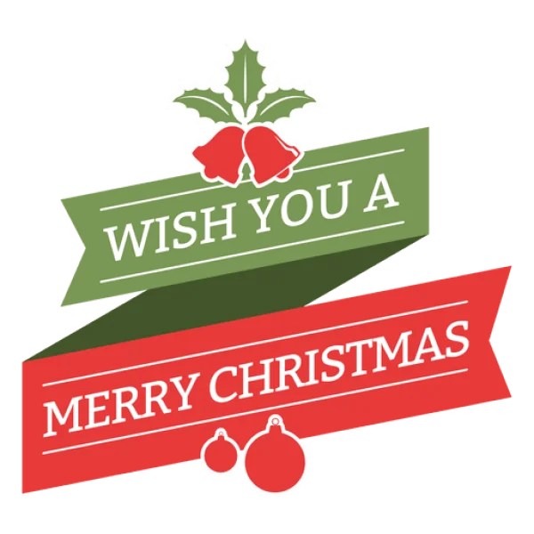 Christmas Banner "Wish You a Merry Christmas" PNG Transparent