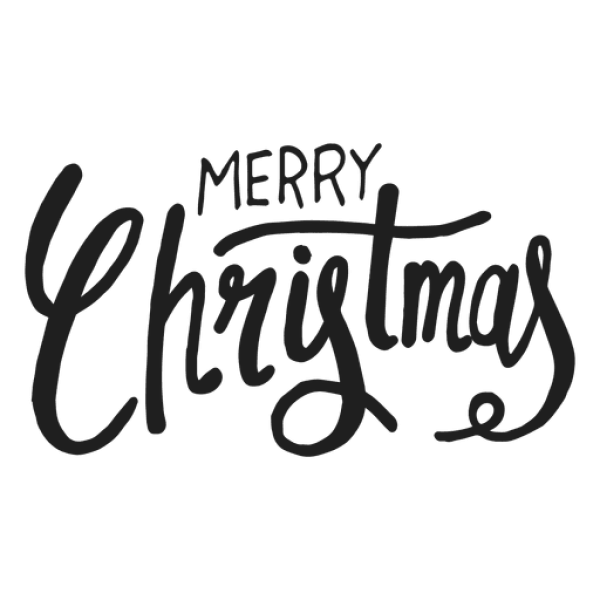 Merry Christmas Handwritten Text PNG Transparent Background