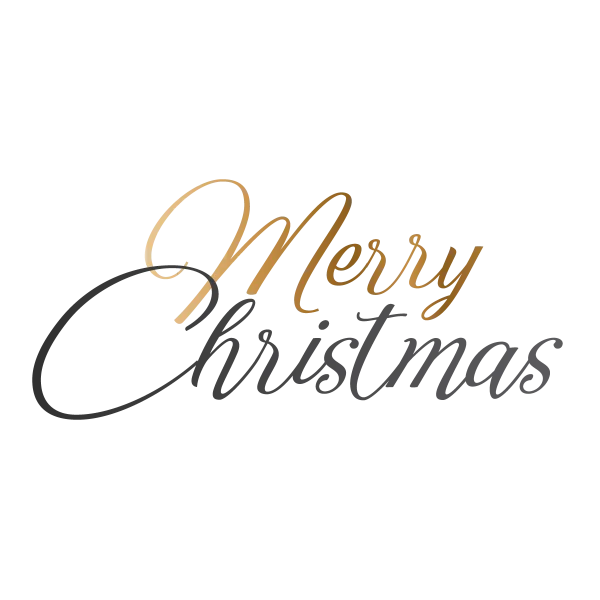 Elegant Merry Christmas Text PNG Transparent Background
