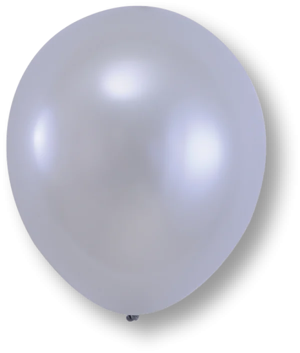 Silver Balloon PNG Transparent Background