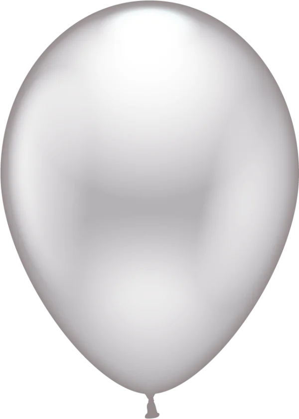 Silver Balloon PNG Transparent Background