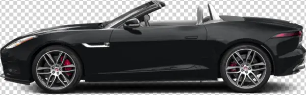 Black Jaguar F-Type Convertible PNG Transparent Background