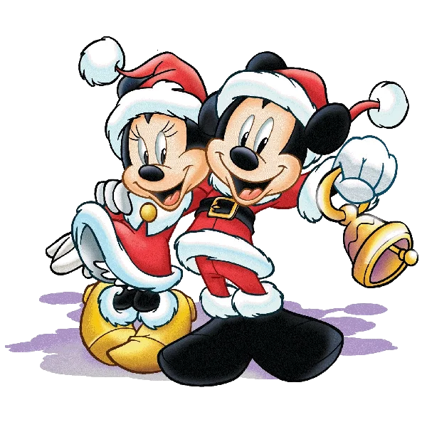 Mickey and Minnie Mouse Christmas Santa PNG