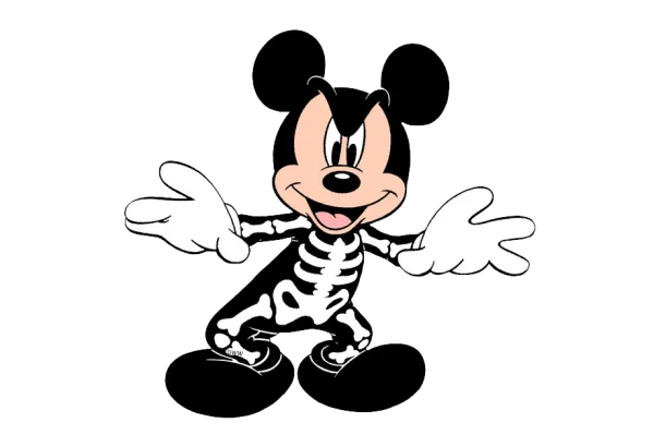 Mickey Mouse Skeleton Costume PNG Transparent Background
