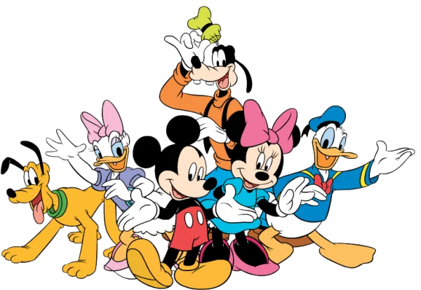 Classic Disney Characters Group PNG Transparent Background