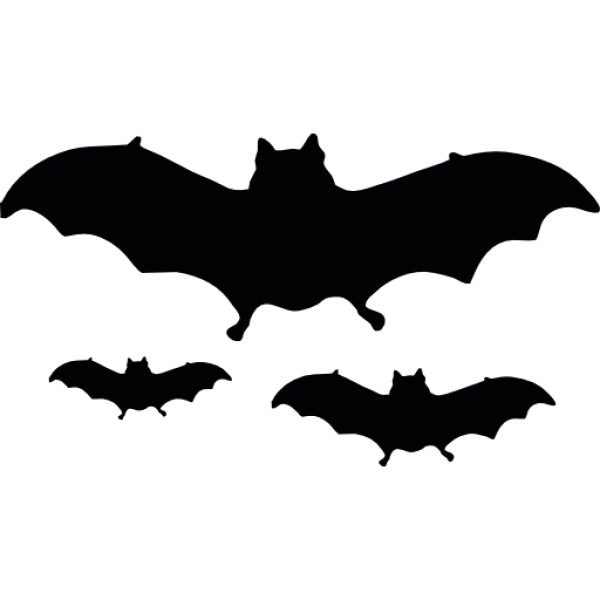 Flying Bat Silhouettes PNG Transparent Background