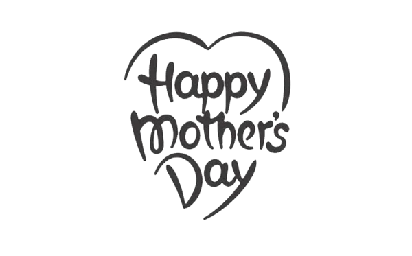 Happy Mother's Day Heart Text PNG Transparent
