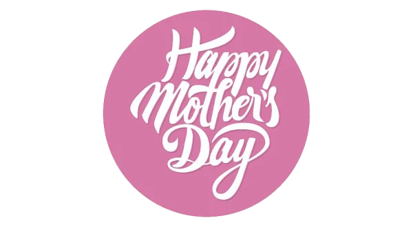 Happy Mother's Day Pink Circle Calligraphy PNG