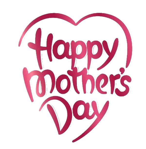 Happy Mother's Day Heart Text PNG