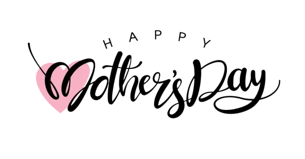 Happy Mother's Day Pink Heart Script PNG Transparent