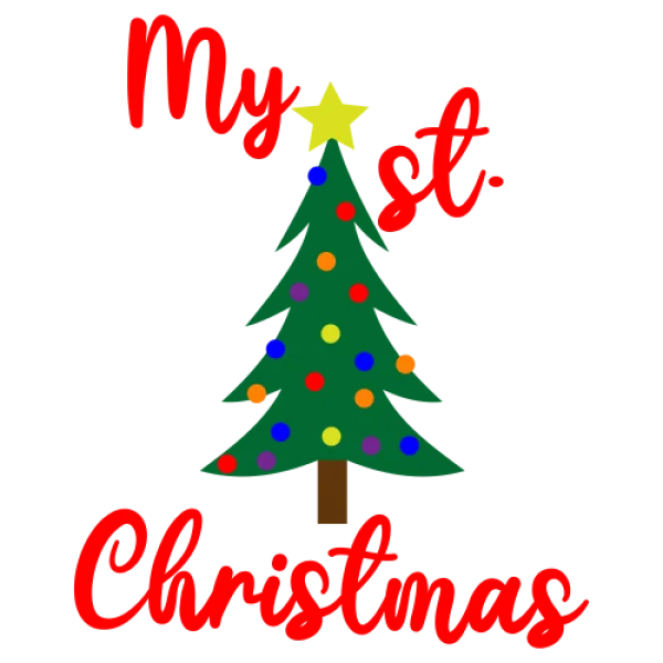 My 1st Christmas PNG with Decorated Tree