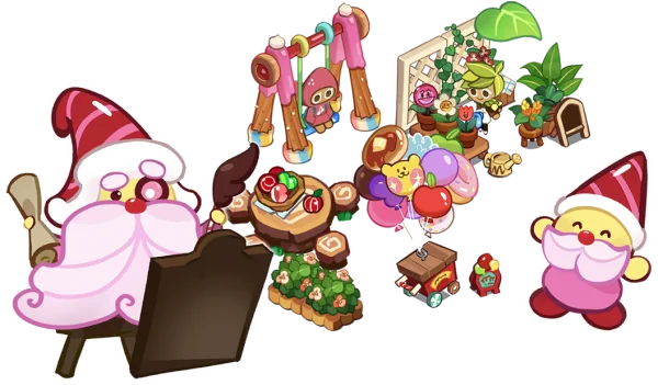 Cute Cartoon Characters and Whimsical Garden Elements PNG