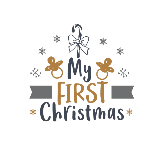 My First Christmas Baby Design PNG