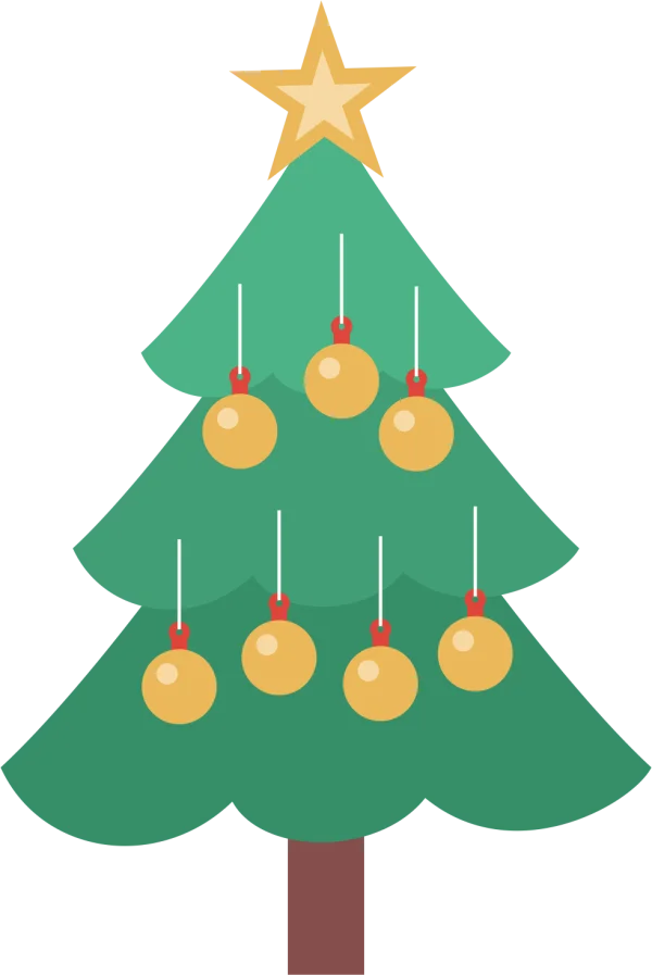 Christmas Tree with Ornaments PNG Transparent Background