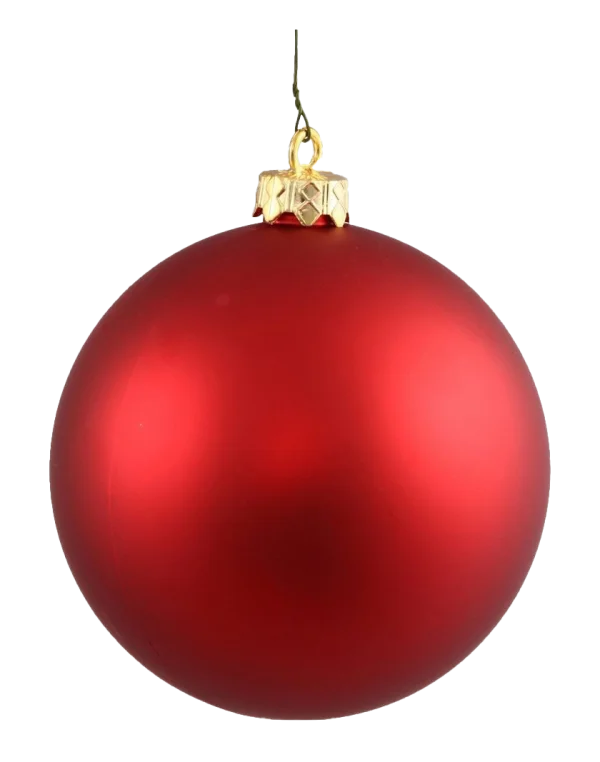 Matte Red Christmas Ball Ornament PNG Transparent